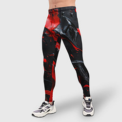 Тайтсы мужские Красная и черная масляная краска, цвет: 3D-принт — фото 2