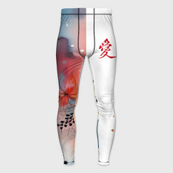 Мужские тайтсы Иероглиф любовь - абстрактный паттерн