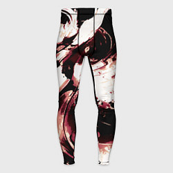 Тайтсы мужские Чёрно-красный абстракция волна, цвет: 3D-принт