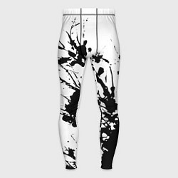 Тайтсы мужские Чёрная взрывная краска на белом, цвет: 3D-принт