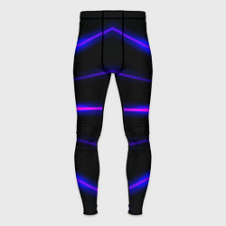 Тайтсы мужские Color black neon stripes, цвет: 3D-принт