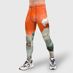 Тайтсы мужские Японский пейзаж абстракция, цвет: 3D-принт — фото 2