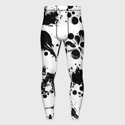 Мужские тайтсы Чёрно-белые кляксы - абстракция