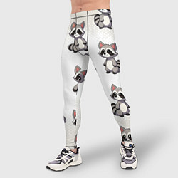 Тайтсы мужские Много енотов, цвет: 3D-принт — фото 2