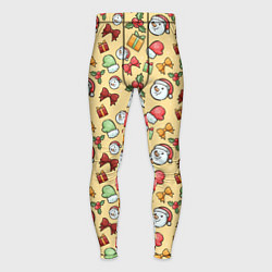 Тайтсы мужские Новогодний паттерн, цвет: 3D-принт