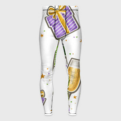 Тайтсы мужские Новогодний вайб, цвет: 3D-принт