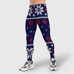 Тайтсы мужские Вязаный новогодний узор, цвет: 3D-принт — фото 2