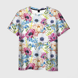 Мужская футболка Цветы и бабочки 10
