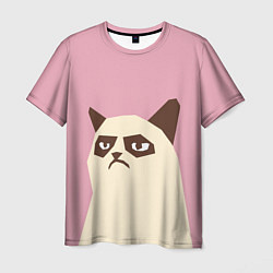 Мужская футболка Grumpy cat pink