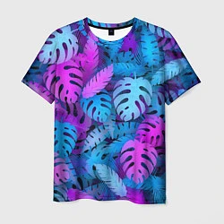 Мужская футболка Сине-розовые тропики