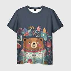 Мужская футболка Осенний медведь