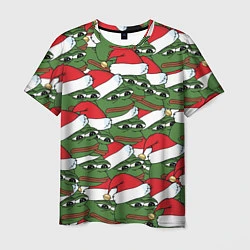 Мужская футболка Sad frog new year
