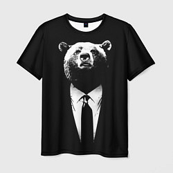 Мужская футболка Медведь бизнесмен
