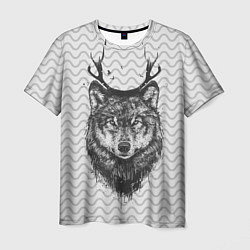 Футболка мужская Рогатый волк, цвет: 3D-принт