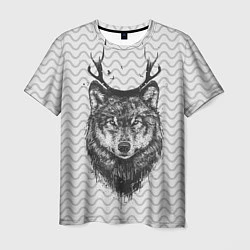 Мужская футболка Рогатый волк
