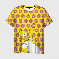 Футболка мужская Пончики Гомера Симпсона, цвет: 3D-принт