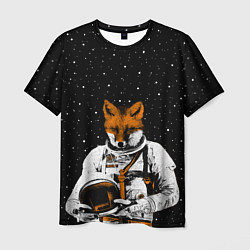 Мужская футболка Лис космонавт