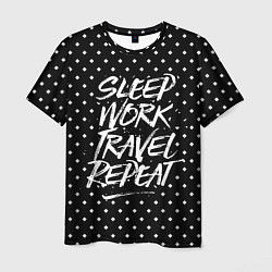 Мужская футболка Sleep Work Travel Repeat