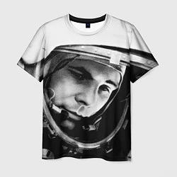 Футболка мужская Гагарин космонавт, цвет: 3D-принт