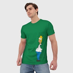 Футболка мужская Гомер в кустах, цвет: 3D-принт — фото 2