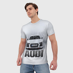 Футболка мужская Audi серебро, цвет: 3D-принт — фото 2