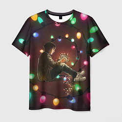 Мужская футболка Парень с лампочками