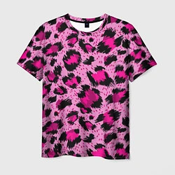 Мужская футболка Розовый леопард