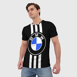 Футболка мужская BMW: White Strips, цвет: 3D-принт — фото 2