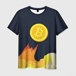 Футболка мужская Bitcoin Up, цвет: 3D-принт