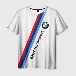 Футболка мужская BMW Motorsport: White Carbon, цвет: 3D-принт