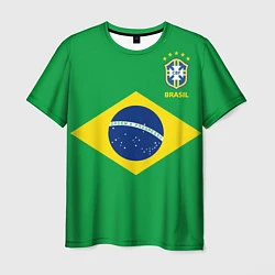 Мужская футболка Сборная Бразилии: зеленая