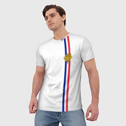 Футболка мужская Франция: лента с гербом, цвет: 3D-принт — фото 2