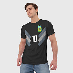 Футболка мужская Аргентина: Месси гостевая ЧМ-2018, цвет: 3D-принт — фото 2