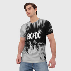 Футболка мужская AC/DC: Grey & Black, цвет: 3D-принт — фото 2