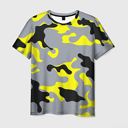 Мужская футболка Yellow & Grey Camouflage