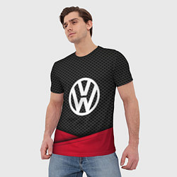Футболка мужская Volkswagen: Grey Carbon, цвет: 3D-принт — фото 2
