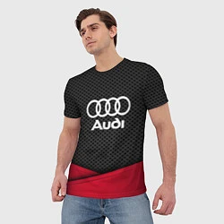 Футболка мужская Audi: Grey Carbon, цвет: 3D-принт — фото 2