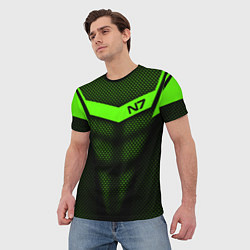 Футболка мужская N7: Green Armor, цвет: 3D-принт — фото 2
