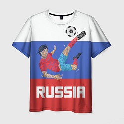 Футболка мужская Russia Footballer, цвет: 3D-принт