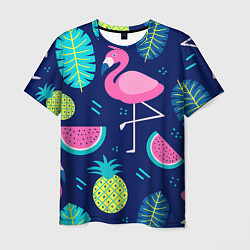 Мужская футболка Фруктовый фламинго