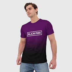 Футболка мужская Black Pink: Violet Gradient, цвет: 3D-принт — фото 2