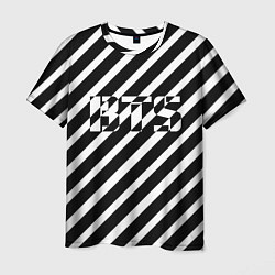 Футболка мужская BTS: B&W Stripes, цвет: 3D-принт