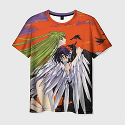 Футболка мужская Code Geass Лелуша обнимает Ангел, цвет: 3D-принт