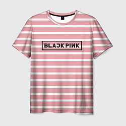 Мужская футболка Black Pink: Striped Geometry