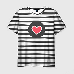 Мужская футболка Сердце в полоску