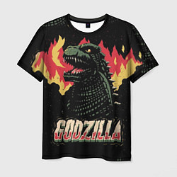 Мужская футболка Flame Godzilla