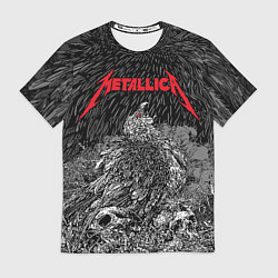 Футболка мужская Metallica птица на черепах, цвет: 3D-принт