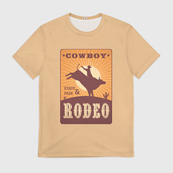 Футболка мужская Ковбой Родео Дикий Запад, цвет: 3D-принт
