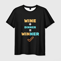 Мужская футболка Вино плюс ужин