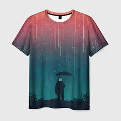 Мужская футболка Космический Дождь